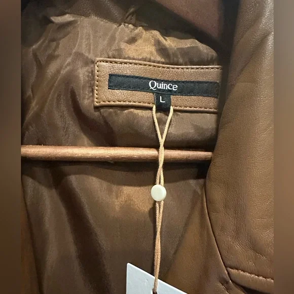 Quince Brown (Burnt Umber) Leather Jacket Size Large - Picture 3 of 6